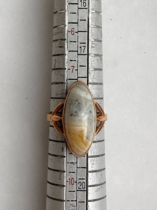 Agate Ring in 14k gold, size 8 - Picture 5 of 6